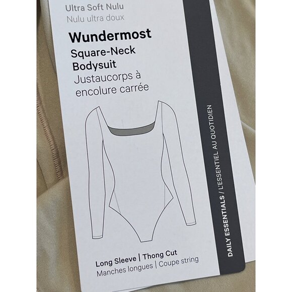 NWT Lululemon Ultra Soft Nulu Wundermost Long Sleeve Bodysuit Mojave Tan Size M - Picture 4 of 5